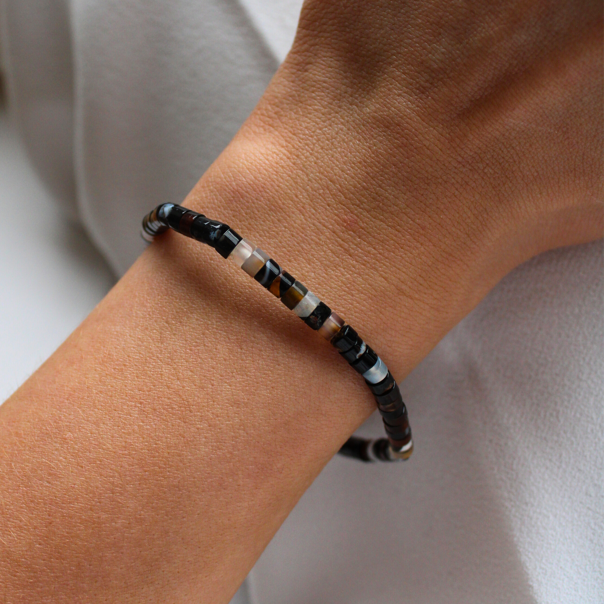 Onyx Sweetie Stone & Sterling Silver T-Bar Bracelet