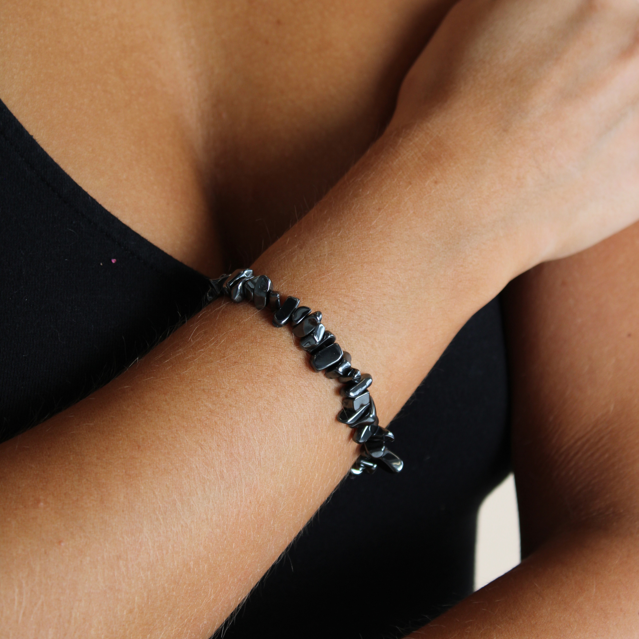 Hematite Crystal Chipstone Bracelet