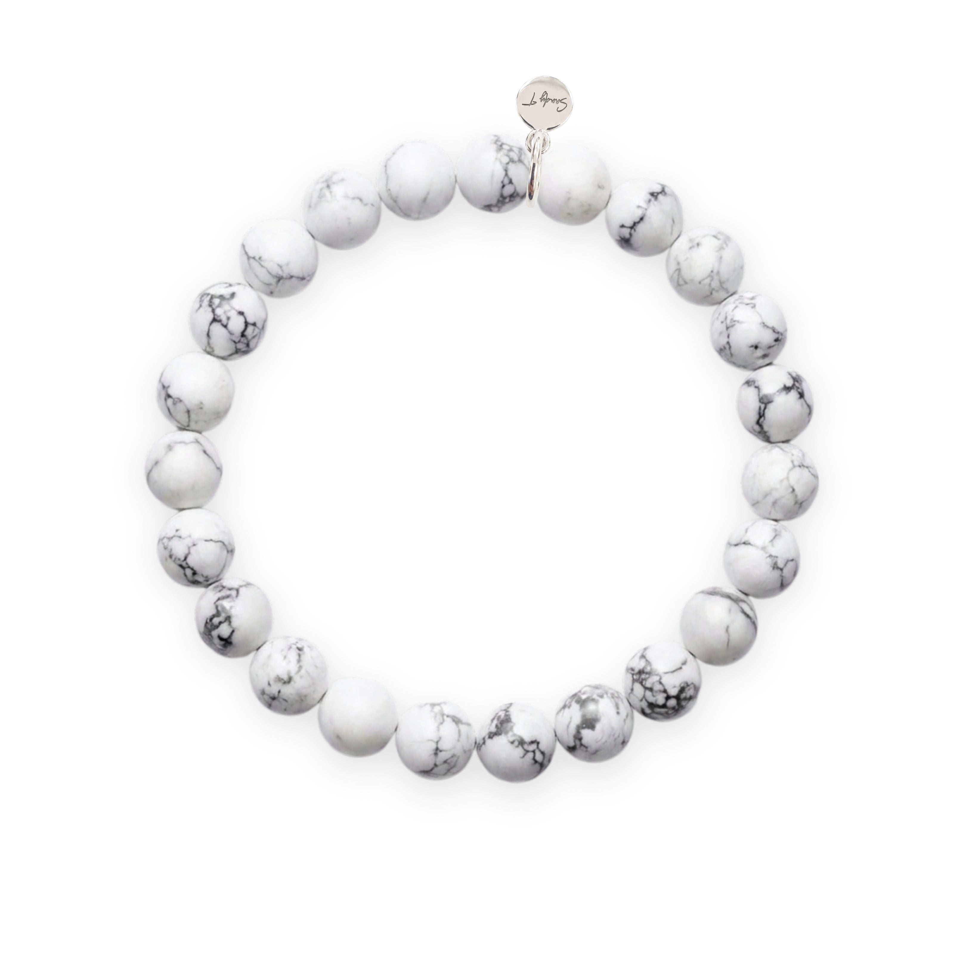 Howlite & Sterling Silver Charm Bracelet