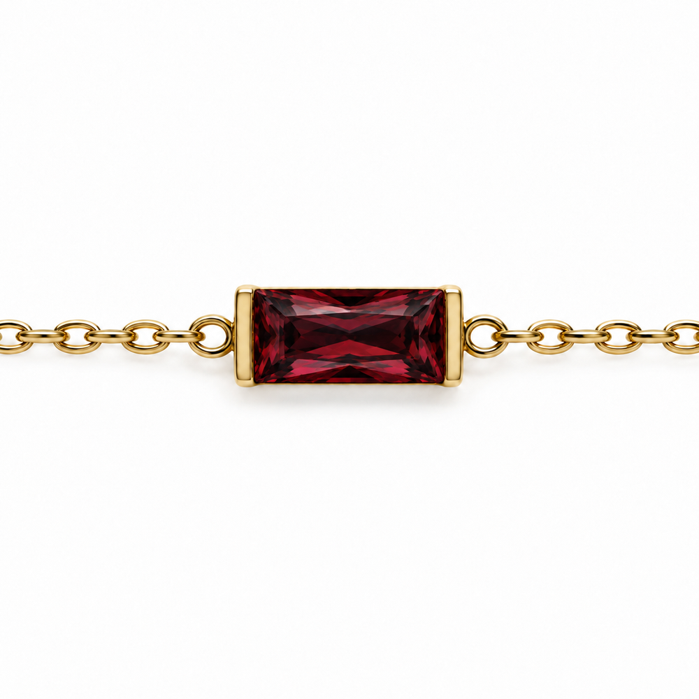 January birthstone bracelet in gold