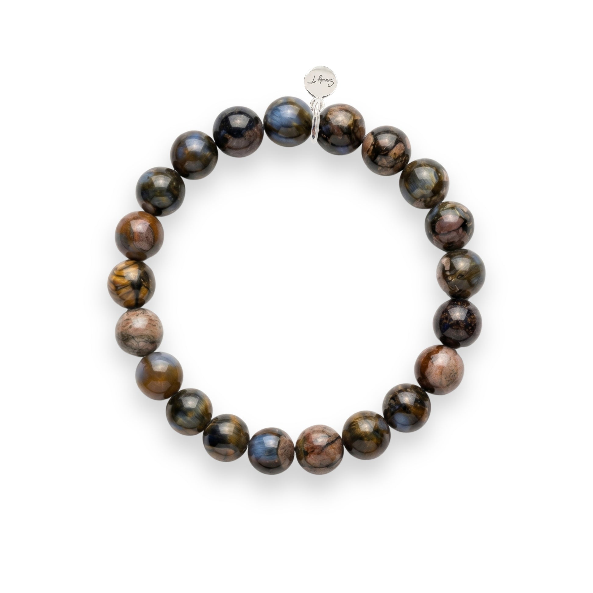 Llanite & Sterling Silver Charm Bracelet