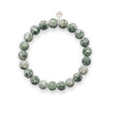 Matte Tree Agate & Sterling Silver Charm Bracelet