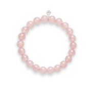 Rose Quartz & Sterling Silver Charm Bracelet