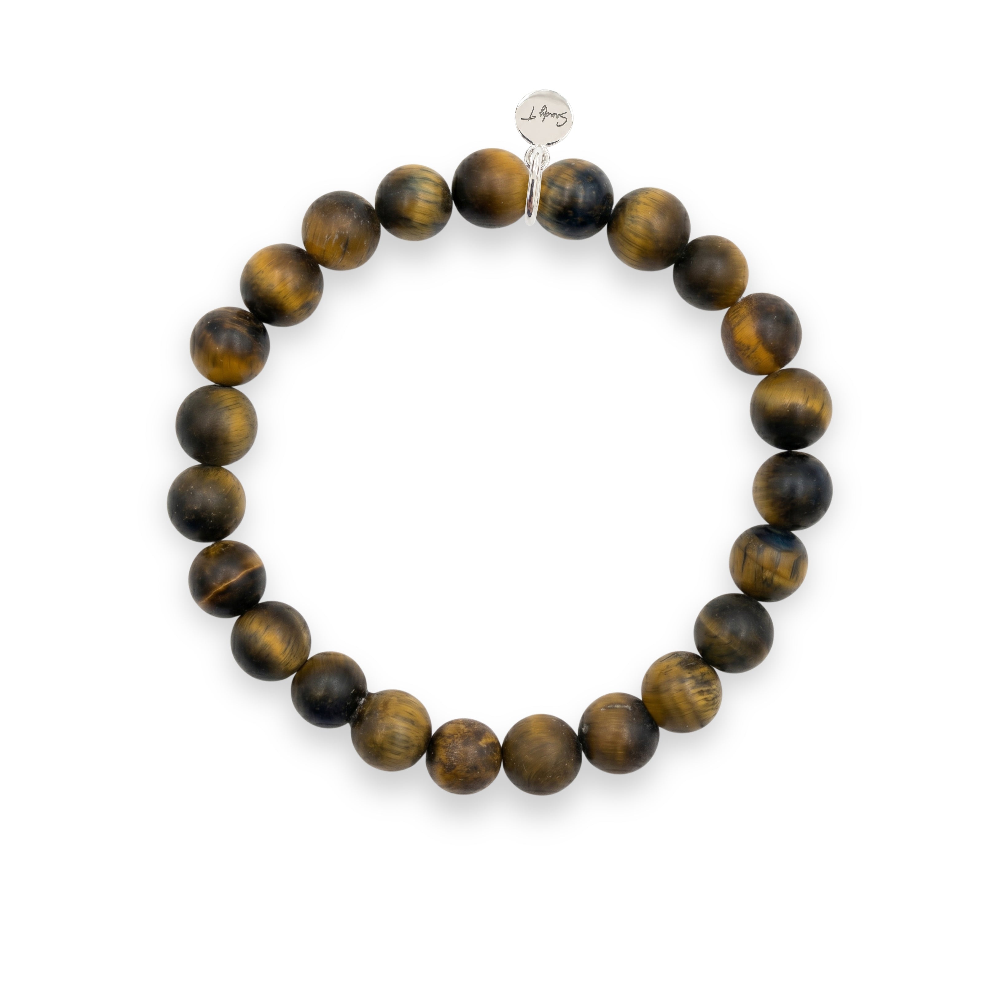 Tiger’s Eye & Sterling Silver Charm Bracelet