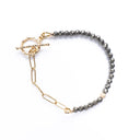 🛡️ Shielded Spirit | Labradorite & Gold Paperclip Chain Bracelet