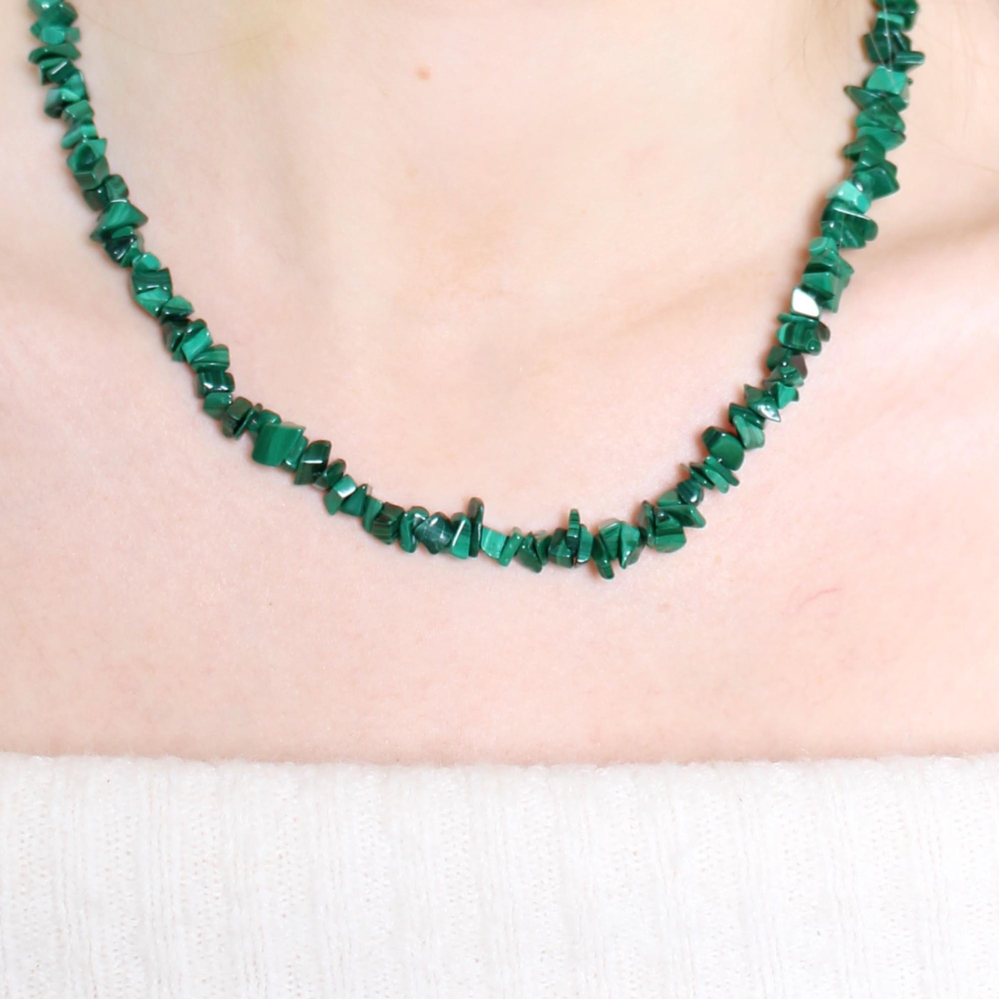 Malachite Crystal Chipstone Necklace