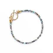 Turquoise & 18K Gold-Plated Sterling Silver T-Bar Bracelet
