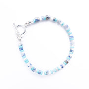Sodalite & Aquamarine Sterling Silver T-Bar Bracelet