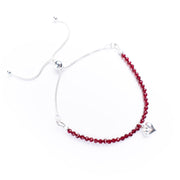 Garnet & Sterling Silver Adjustable Bracelet