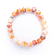 Cracked Carnelian Confidence Round Gemstone Bracelet
