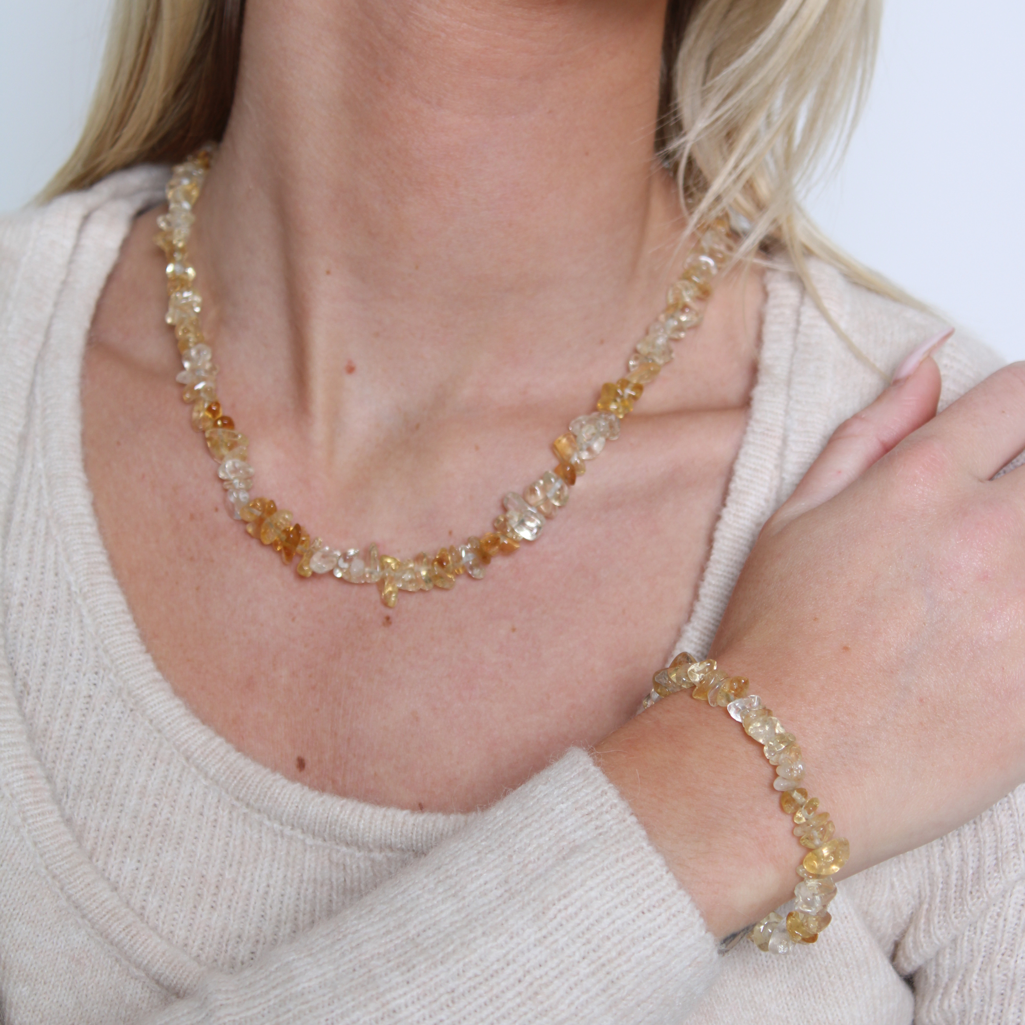 Citrine Crystal Chipstone Necklace