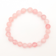 Rose Quartz Love Round Gemstone Bracelet