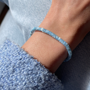 Aquamarine Sweetie Stone & Sterling Silver T-Bar Bracelet