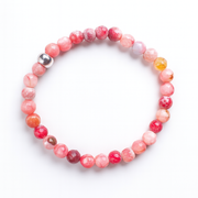 Natural Pink Agate round gemstone bracelet by Sandy T – self-love and compassion