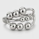 Triple Row 925 Sterling Silver Adjustable Fidget Ring