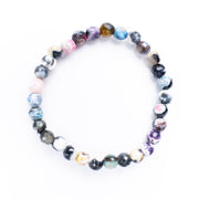 Natural Rainbow Agate round gemstone bracelet by Sandy T – positivity and creativity