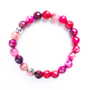 Natural Red Agate round gemstone bracelet by Sandy T – grounding and confidence