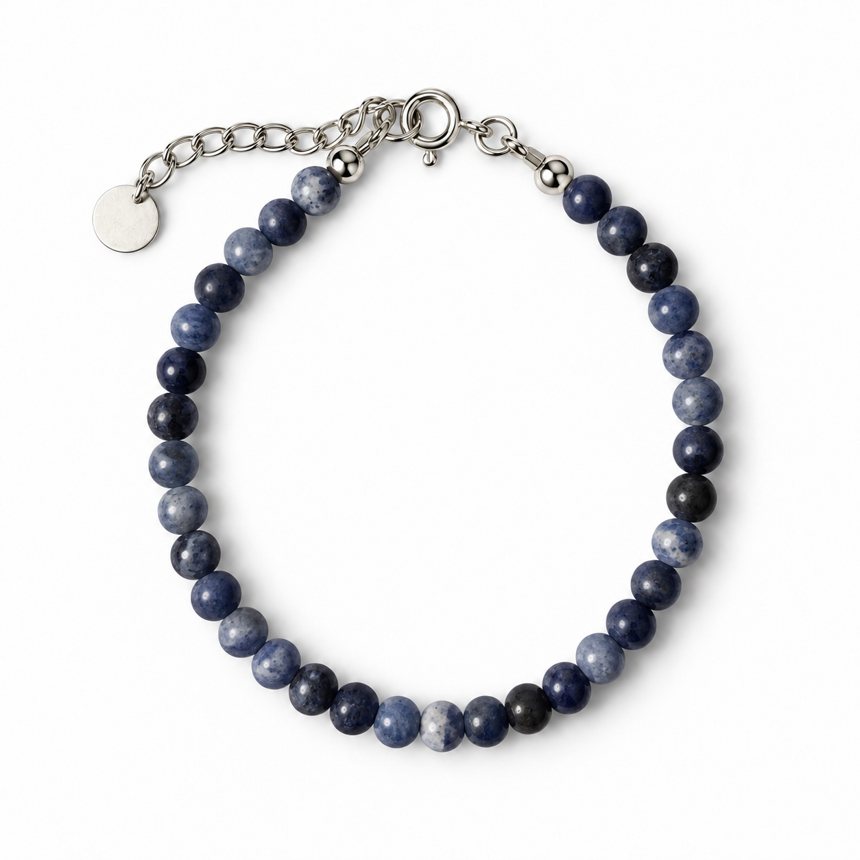 Deep blue 4mm natural gemstone bracelet
