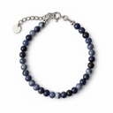 Sandy T 4mm deep blue gemstone bracelet with round spring-ring clasp and optional extension, design preview on white.