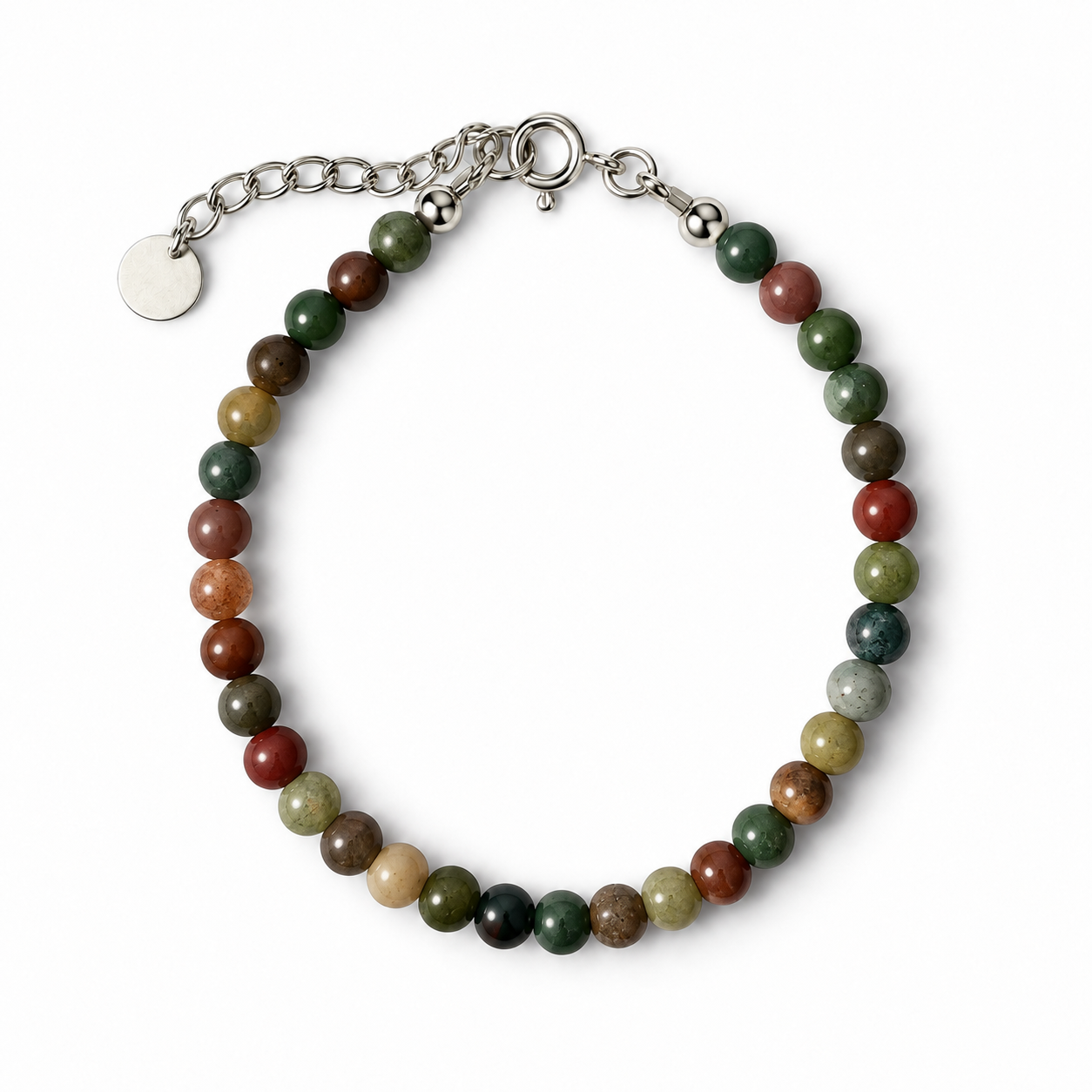 Mixed colours 4mm natural gemstone bracelet