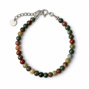 Sandy T 4mm mixed-colour gemstone bracelet with round spring-ring clasp and optional extension, design preview on white.