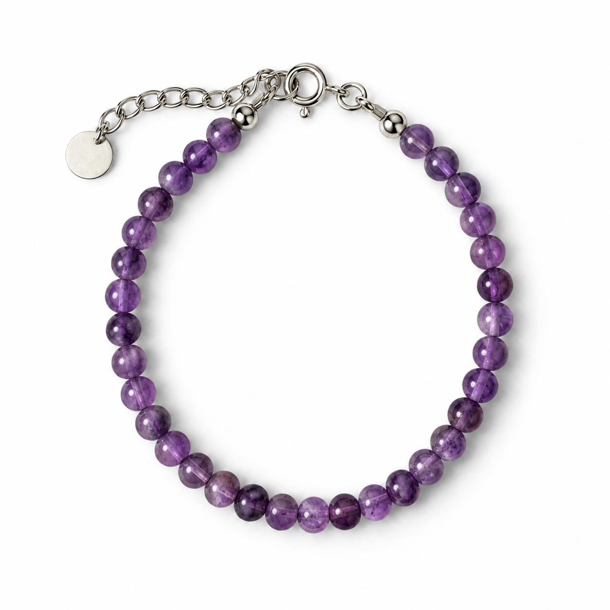 Purple 4mm natural gemstone bracelet