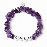 Amethyst Personalised White Letter Chipstone Bracelet