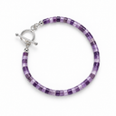 Amethyst Sweetie Stone & Sterling Silver T-Bar Bracelet