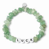Aventurine Personalised White Letter Chipstone Bracelet