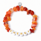 Carnelian Personalised White Letter Chipstone Bracelet