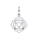 Sterling Silver Chakra Charm — Root, with an upright silver jump ring