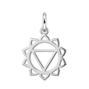 Sterling Silver Chakra Charm — Solar Plexus, with an upright silver jump ring