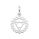 Sterling Silver Chakra Charm — Throat, with an upright silver jump ring
