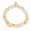 Citrine chipstone bracelet with a round sterling silver Sandy T signature tag on a white background