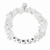 Clear Quartz Personalised White Letter Chipstone Bracelet