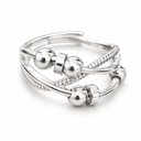Crossover 925 Sterling Silver Adjustable Fidget Ring