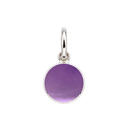 Sterling Silver Round Gemstone Charm — Amethyst, with an upright silver jump ring