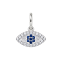 Sterling Silver Evil Eye Charm — Evil Eye, with an upright silver jump ring