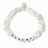 Moonstone Personalised White Letter Chipstone Bracelet