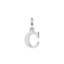 Plain sterling silver initial C, with an upright silver jump ring