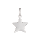 Polished Star Charm in Sterling Silver, with an upright silver jump ring