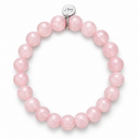 Rose Quartz & Sterling Silver Charm Bracelet