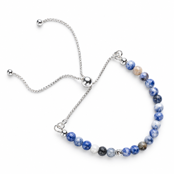 Sodalite & Sterling Silver Adjustable Bracelet