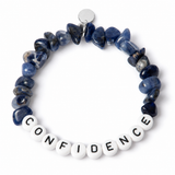 Sodalite Personalised White Letter Chipstone Bracelet
