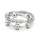 Triple Row 925 Sterling Silver Adjustable Fidget Ring