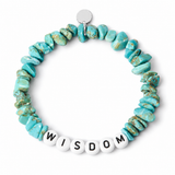 Turquoise Personalised White Letter Chipstone Bracelet