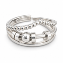Wave 925 Sterling Silver Adjustable Fidget Ring