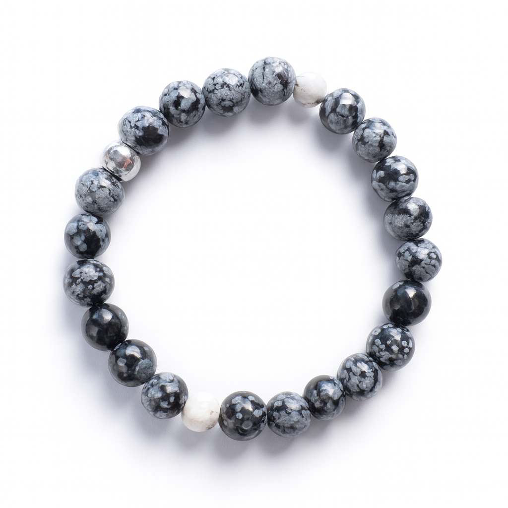 Natural Black Tourmaline round gemstone bracelet by Sandy T® – protection & grounding.